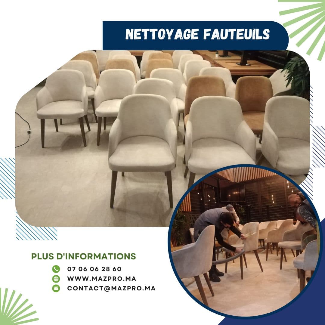 Nettoyage professionnel de fauteuils